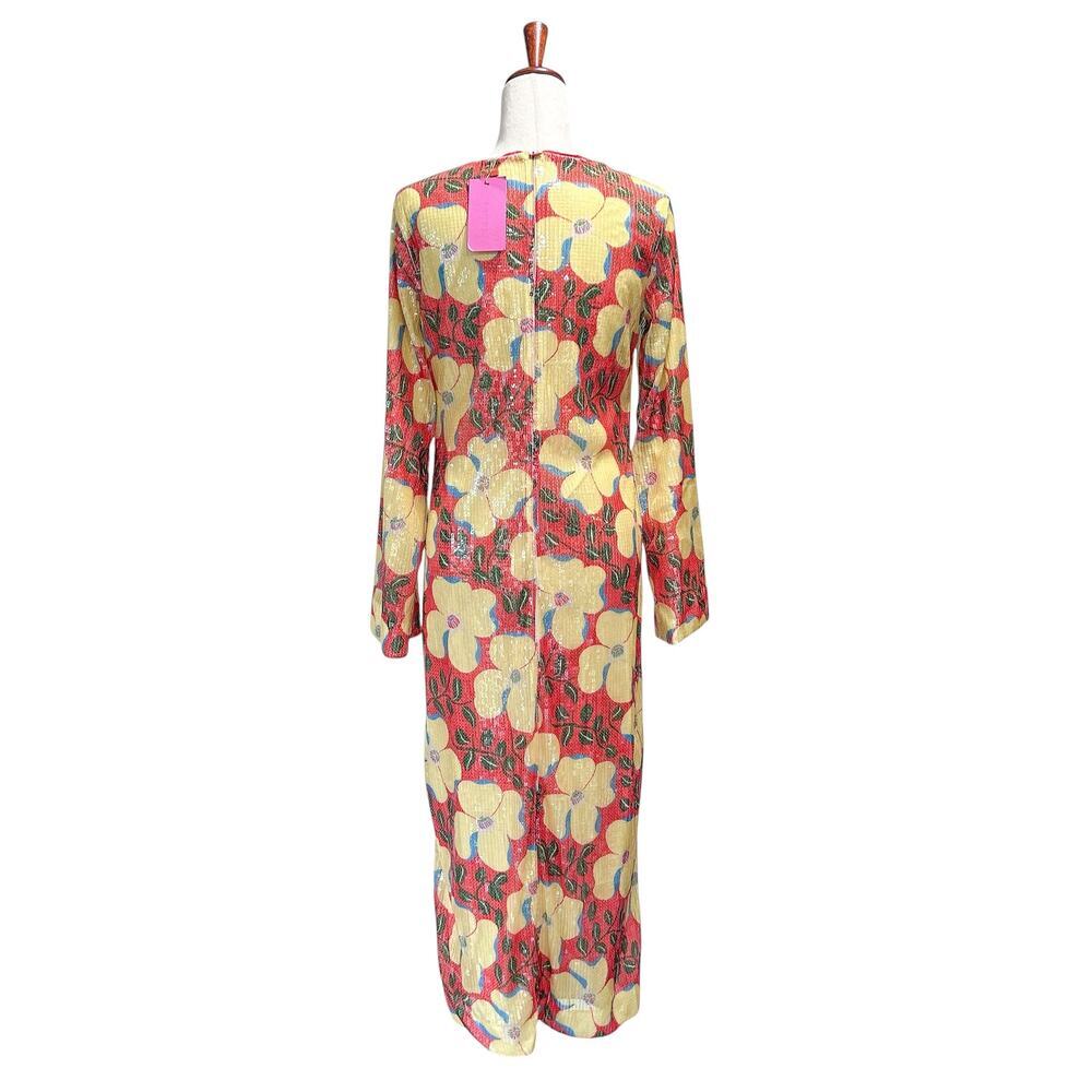 Rhode Size 4 NWT Terry Dress Scarlet Martinique Midi Vacation Boho Sequined - Picture 7 of 10